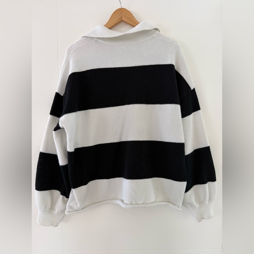 DAZY Cotton Blend Stripped Rugby Sweater, size large. - Picture 5 of 7